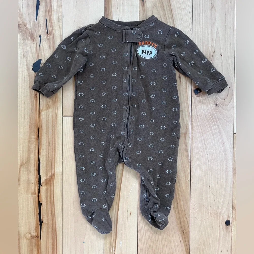 Carter's Brown Football MVP Footie Pajamas